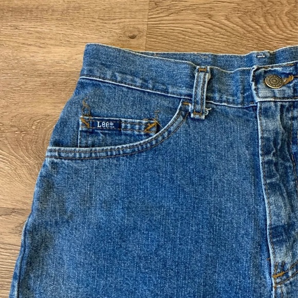 Vintage Dark Wash Lee High Waisted Mom Shorts - Picture 9 of 9